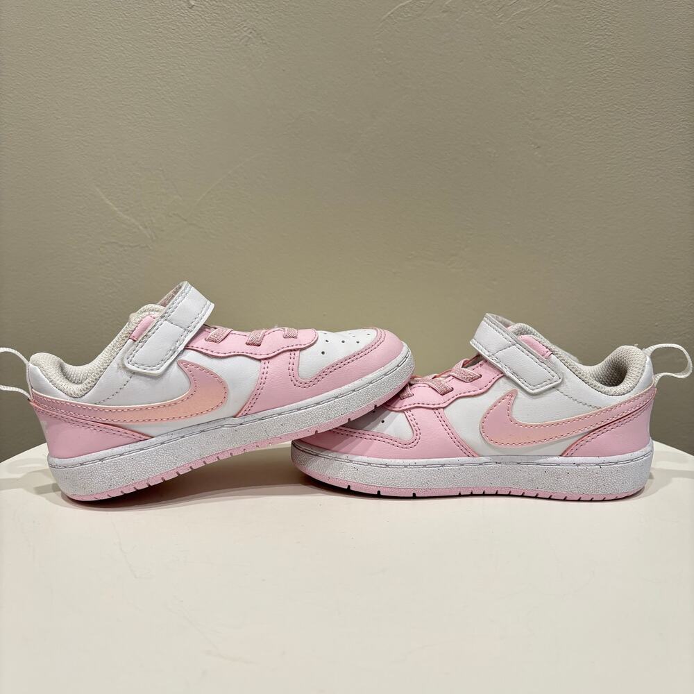 Nike Toddler Girls Court Borough Low Recraft Sneakers Pink Foam White - Size: 9 - Picture 5 of 8